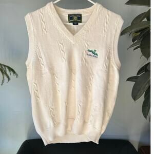 Vintage Pebble Beach golf sweater vest, cable knit, v neck XL